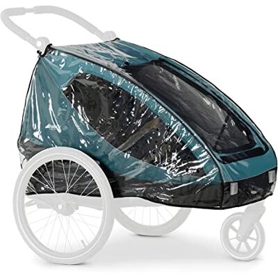 hauck Regenhoes voor fietskar, Dryk Duo Raincover op maat gemaakte klittenbandsluiting, ventilatiegaten, goede luchtcirculatie, opvouwbaar, ruimtebesparend, eenvoudig te bedienen, transparant hauck Regenhoes voor fietskar, Dryk Duo Raincover op maat gemaakte klittenbandsluiting, ventilatiegaten, goede luchtcirculatie, opvouwbaar, ruimtebesparend, eenvoudig te bedienen, transparant
