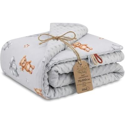 Totsy Baby Babydeken fleece winter winterdeken 100 x 75 cm minky katoen warm zacht knuffelig kind geboorte kinderwagen Oeko-Tex teddybeer Totsy Baby Babydeken fleece winter winterdeken 100 x 75 cm minky katoen warm zacht knuffelig kind geboorte kinderwagen Oeko-Tex teddybeer
