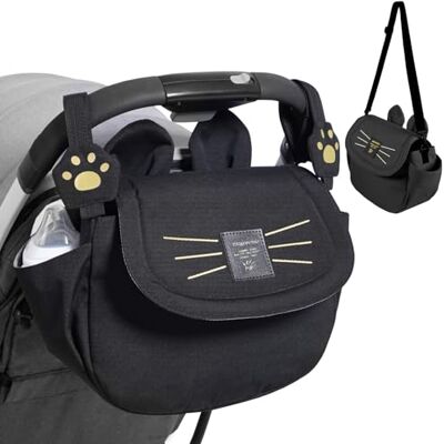 Sunveno Kattenluiertas, grote capaciteit, reistas, moederschap, universeel, voor kinderwagen, organizer (zwart) Sunveno Kattenluiertas, grote capaciteit, reistas, moederschap, universeel, voor kinderwagen, organizer (zwart)