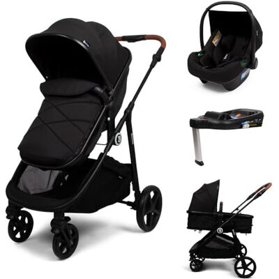 Baninni 4-in-1 kinderwagen met meerdere standen met autostoel en basis Nelia, zwart Baninni 4-in-1 kinderwagen met meerdere standen met autostoel en basis Nelia, zwart