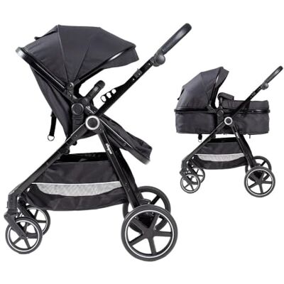 Interbaby 2-in-1 kinderwagen model Versa veelzijdige kinderwagen met verstelbare zitting en gevoerde wieg vanaf de geboorte tot 48 maanden of 22 kg. Interbaby 2-in-1 kinderwagen model Versa veelzijdige kinderwagen met verstelbare zitting en gevoerde wieg vanaf de geboorte tot 48 maanden of 22 kg.