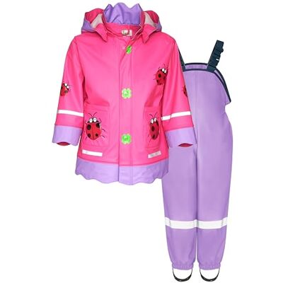 Playshoes Regenset regenbroek regenpak uniseks kinderen (2 stuks), Lieveheersbeestje lila 128 Playshoes Regenset regenbroek regenpak uniseks kinderen (2 stuks), Lieveheersbeestje lila 128