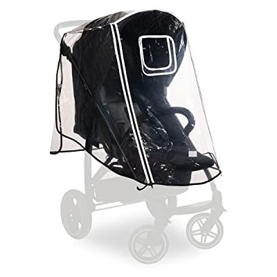 hauck Universele regenhoes voor kinderwagen, reflecterende randen, raam, eenvoudige bevestiging, compatibel met kinderwagen, transparant hauck Universele regenhoes voor kinderwagen, reflecterende randen, raam, eenvoudige bevestiging, compatibel met kinderwagen, transparant