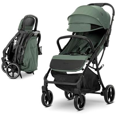 Lorelli Minori Opvouwbare kinderwagen met PU-wielen, bekerhouder, voetenbescherming, dennengroen Lorelli Minori Opvouwbare kinderwagen met PU-wielen, bekerhouder, voetenbescherming, dennengroen