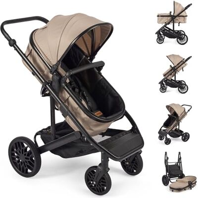 Lejoux ™ Avant Baby reissysteem voor kinderwagen, grotere opvouwbare kinderwagen met reiswieg, 5-punts gordel, verstelbare zitting, oversized mand en met één hand inklapbaar, zwenkwielen en Lejoux ™ Avant Baby reissysteem voor kinderwagen, grotere opvouwbare kinderwagen met reiswieg, 5-punts gordel, verstelbare zitting, oversized mand en met één hand inklapbaar, zwenkwielen en