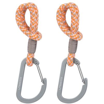 Lässig 2 stuks karabijnhaken voor kinderwagen, boodschappenhaak, kinderwagen, touw beige/oranje/lavendel Lässig 2 stuks karabijnhaken voor kinderwagen, boodschappenhaak, kinderwagen, touw beige/oranje/lavendel
