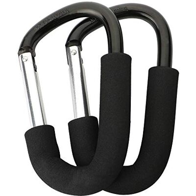 GTIWUNG 2 stuks haken voor kinderwagen, universele haken voor baby's, kinderwagen, karabijnhaak, grote haken, mummie, clip, multifunctioneel, winkelen karabijnhaken van aluminium GTIWUNG 2 stuks haken voor kinderwagen, universele haken voor baby's, kinderwagen, karabijnhaak, grote haken, mummie, clip, multifunctioneel, winkelen karabijnhaken van aluminium
