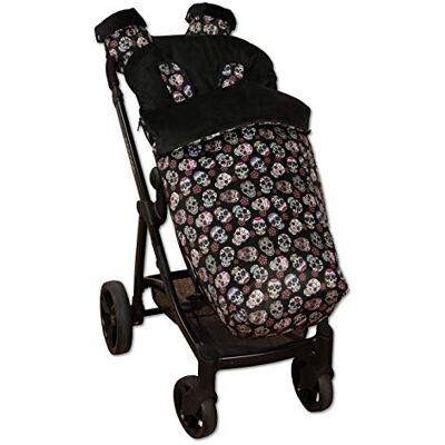 Babyline Lovely Skull stoeltas met handschoenen, zwart Babyline Lovely Skull stoeltas met handschoenen, zwart