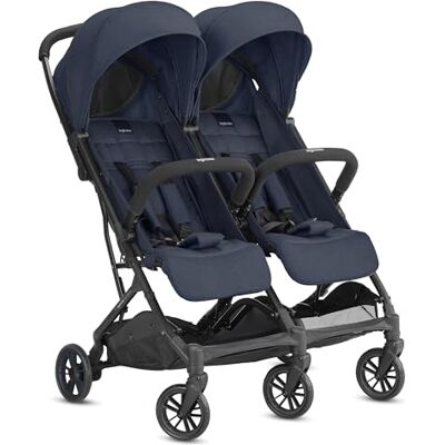 Inglesina Twin Sketch Dubbele kinderwagen, blauw, ultralicht, compact, voor tweelingen of broers en zussen, geschikt voor baby's tot 15 kg Inglesina Twin Sketch Dubbele kinderwagen, blauw, ultralicht, compact, voor tweelingen of broers en zussen, geschikt voor baby's tot 15 kg