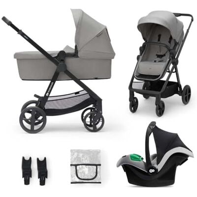 kk Kinderkraft NEWLY 3-in-1 kinderwagen, met autostoel MINK PRO I-Size 2-in-1, 360 graden, wandelwagen, trio, reissysteem, babywagen, accessoires, adapter, reiswieg, tot 22 kg, grijs kk Kinderkraft NEWLY 3-in-1 kinderwagen, met autostoel MINK PRO I-Size 2-in-1, 360 graden, wandelwagen, trio, reissysteem, babywagen, accessoires, adapter, reiswieg, tot 22 kg, grijs