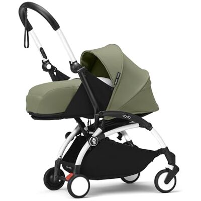 Stokke YOYO3 Kinderwagen met pasgeboren pakket (wit/olijf) Stokke YOYO3 Kinderwagen met pasgeboren pakket (wit/olijf)