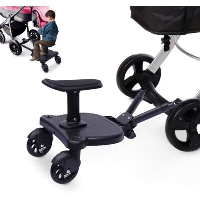Jerool Universele opstapkruk voor kinderwagen met zitje, step met zitting, verstelbaar en flexibel, geschikt voor de meeste kinderwagens Jerool Universele opstapkruk voor kinderwagen met zitje, step met zitting, verstelbaar en flexibel, geschikt voor de meeste kinderwagens