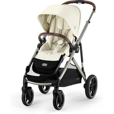 Cybex Gold GAZELLE S kinderwagen, vanaf de geboorte tot ca. 4 jaar, max. 22 kg (enkele modus) / 2 x 22 kg (duomodus), all-in-1-systeem met 20+ configuraties, schelpbeige Cybex Gold GAZELLE S kinderwagen, vanaf de geboorte tot ca. 4 jaar, max. 22 kg (enkele modus) / 2 x 22 kg (duomodus), all-in-1-systeem met 20+ configuraties, schelpbeige