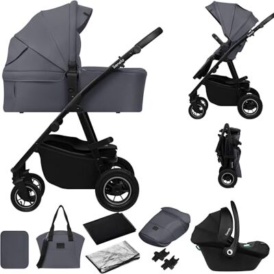 Lionelo Amber Plus 3-in-1 Premium kinderwagen: reiswieg XXL, autostoel ADAC Lionelo Amber Plus 3-in-1 Premium kinderwagen: reiswieg XXL, autostoel ADAC