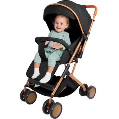 Willonin Kinderwagen, lichte en compacte babybuggy, ligpositie, instelling van de rugleuning tot ligpositie, draagtas, zeer grote luifel kussen van katoen, muggennet, zwart Willonin Kinderwagen, lichte en compacte babybuggy, ligpositie, instelling van de rugleuning tot ligpositie, draagtas, zeer grote luifel kussen van katoen, muggennet, zwart