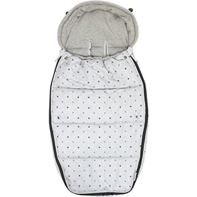 Dooky Footmuff Light Grey Crown Large Babytas voor kinderwagen en autostoel (6-36 maanden, winter, water- en winddicht, voor 3- en 5-punts gordels), grijs Dooky Footmuff Light Grey Crown Large Babytas voor kinderwagen en autostoel (6-36 maanden, winter, water- en winddicht, voor 3- en 5-punts gordels), grijs