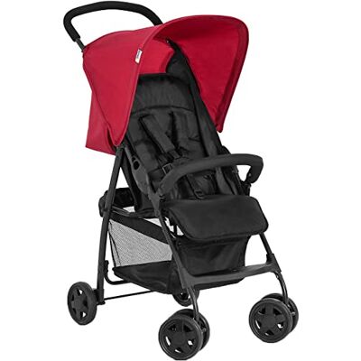 hauck Buggy Sport Ultralicht, slechts 5,9 kg, kleine opvouwbare reisbuggy met ligfunctie, zonneklep, grote boodschappenmand, zwart en rood, 1 stuk (1 stuk) hauck Buggy Sport Ultralicht, slechts 5,9 kg, kleine opvouwbare reisbuggy met ligfunctie, zonneklep, grote boodschappenmand, zwart en rood, 1 stuk (1 stuk)