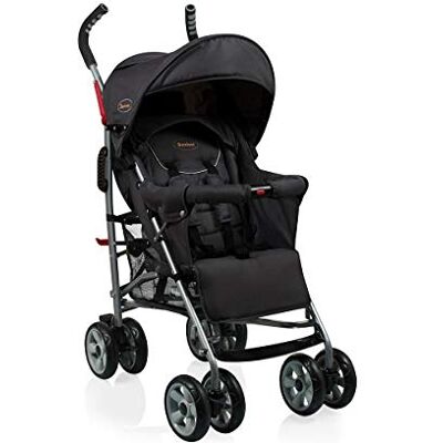 Baninni Luca kinderwagen zwart met regenhoes Baninni Luca kinderwagen zwart met regenhoes