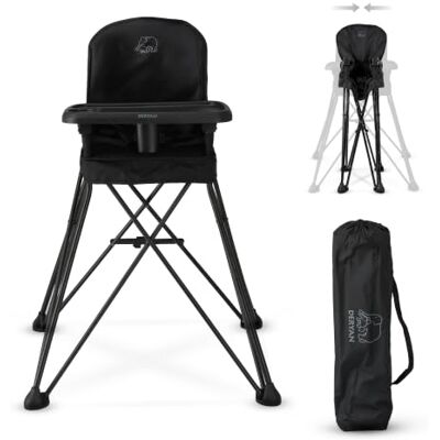 Deryan Pop 'N Sit Kinderstoel, klapstoel met geïntegreerde zitting, licht en stabiel, met blad, zwart Deryan Pop 'N Sit Kinderstoel, klapstoel met geïntegreerde zitting, licht en stabiel, met blad, zwart