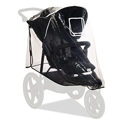 hauck Universele regenhoes voor kinderwagen met 3 wielen, reflecterende randen, raam, eenvoudige bevestiging, compatibel met Runner serie, transparant hauck Universele regenhoes voor kinderwagen met 3 wielen, reflecterende randen, raam, eenvoudige bevestiging, compatibel met Runner serie, transparant