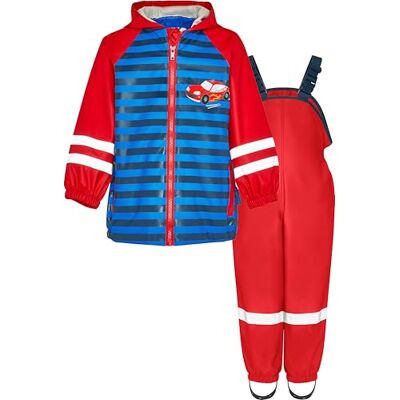 Playshoes Regen-set regenbroek uniseks kinderen (2 stuks), Rode raceauto 128 Playshoes Regen-set regenbroek uniseks kinderen (2 stuks), Rode raceauto 128