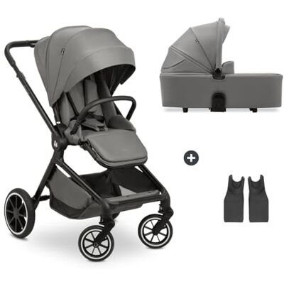 hauck Move N Care 2-in-1 kinderwagen met babyzitje, vanaf de geboorte tot 22 kg, omkeerbare zitting, kantelbaar, rubberen wielen, ophanging, uv-bescherming 50+, opvouwbaar, donkergrijs hauck Move N Care 2-in-1 kinderwagen met babyzitje, vanaf de geboorte tot 22 kg, omkeerbare zitting, kantelbaar, rubberen wielen, ophanging, uv-bescherming 50+, opvouwbaar, donkergrijs