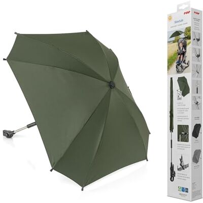 Reer ShineSafe Parasol de poussette Protection UV (UPF 80+) Universel pour poussettes combinées et poussettes de sport Protection solaire avec articulation pivotante En 100% pongé RPET Reer ShineSafe Parasol de poussette Protection UV (UPF 80+) Universel pour poussettes combinées et poussettes de sport Protection solaire avec articulation pivotante En 100% pongé RPET