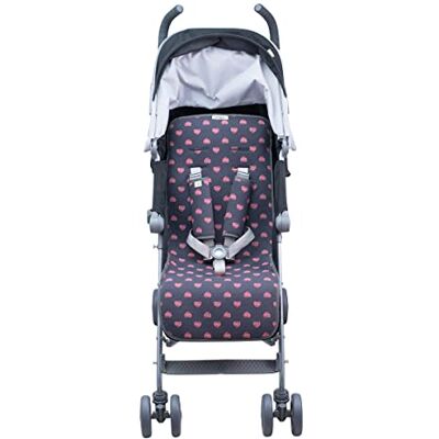 JYOKO KIDS Kinderwagenmatras compatibel met Baby Home, Easy Walker, Mountain Buggy, 100% katoen (Fluor Heart, Basic) JYOKO KIDS Kinderwagenmatras compatibel met Baby Home, Easy Walker, Mountain Buggy, 100% katoen (Fluor Heart, Basic)