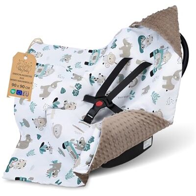 Totsy Baby Babydeken, 90 x 90 cm te gebruiken op de autostoel, kinderwagen, winterdeken, Afrika kaki Totsy Baby Babydeken, 90 x 90 cm te gebruiken op de autostoel, kinderwagen, winterdeken, Afrika kaki