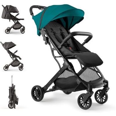 Interbaby Kinderwagen voor baby's vanaf de geboorte tot 48 maanden of 22 kg met snelklapknop, schokdempers, verwisselbare XXL-kap, kinderwagen Minimum Plus, groen Interbaby Kinderwagen voor baby's vanaf de geboorte tot 48 maanden of 22 kg met snelklapknop, schokdempers, verwisselbare XXL-kap, kinderwagen Minimum Plus, groen