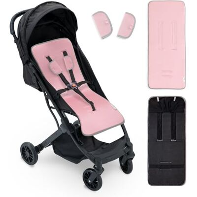 Interbaby Universele matras voor kinderwagen, ademend en comfortabel, 100% katoen, 84 x 34 cm, bescherming voor hondenharnas, roze Interbaby Universele matras voor kinderwagen, ademend en comfortabel, 100% katoen, 84 x 34 cm, bescherming voor hondenharnas, roze