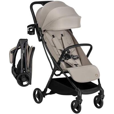 Lionelo Agia Kinderwagen, compact en licht, 7,3 kg (0-4 jaar, tot 22 kg), compact opvouwbaar, gemakkelijk te duwen, ligpositie, vering voor en achter, grote mand, bekerhouder, beige Lionelo Agia Kinderwagen, compact en licht, 7,3 kg (0-4 jaar, tot 22 kg), compact opvouwbaar, gemakkelijk te duwen, ligpositie, vering voor en achter, grote mand, bekerhouder, beige