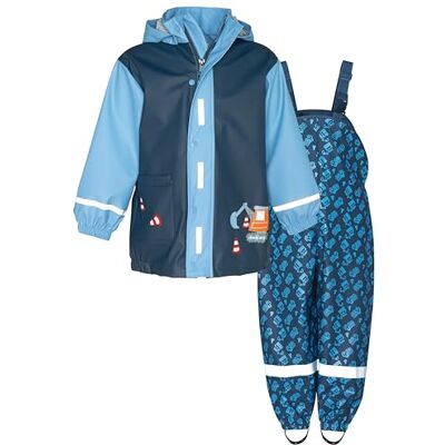 Playshoes Regen-set regenbroek uniseks kinderen (2 stuks), Allover bouwplaats, 116 116 Playshoes Regen-set regenbroek uniseks kinderen (2 stuks), Allover bouwplaats, 116 116