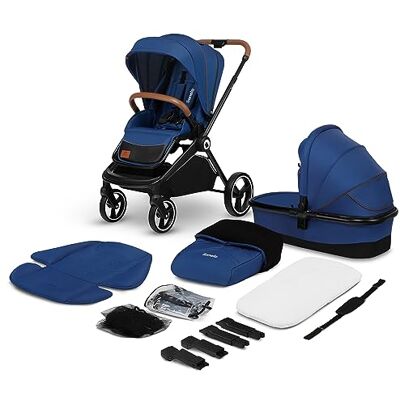 Lionelo Mika 2-in-1 – combi-kinderwagen complete set: reiswieg, kinderwagen universele adapter voor autostoel volledige ophanging snel opvouwbaar vanaf de geboorte tot 4 jaar Lionelo Mika 2-in-1 – combi-kinderwagen complete set: reiswieg, kinderwagen universele adapter voor autostoel volledige ophanging snel opvouwbaar vanaf de geboorte tot 4 jaar