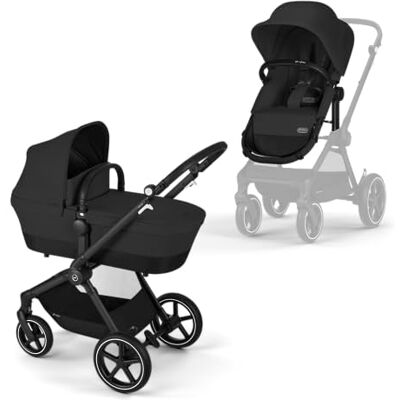 Cybex Gold EOS Lux 2-in-1 kinderwagen, reissysteem, vanaf de geboorte tot 22 kg (ca. 4 jaar), Moon Black Cybex Gold EOS Lux 2-in-1 kinderwagen, reissysteem, vanaf de geboorte tot 22 kg (ca. 4 jaar), Moon Black