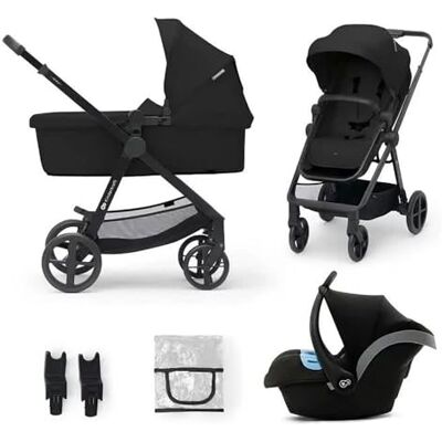 kk Kinderkraft NEWLY 3-in-1 kinderwagen, met autostoel MINK PRO I-Size 2-in-1, 360 graden, wandelwagen, trio, reissysteem, babywagen, accessoires, adapter, reiswieg, tot 22 kg, zwart kk Kinderkraft NEWLY 3-in-1 kinderwagen, met autostoel MINK PRO I-Size 2-in-1, 360 graden, wandelwagen, trio, reissysteem, babywagen, accessoires, adapter, reiswieg, tot 22 kg, zwart