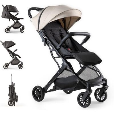 Interbaby Lichte kinderwagen, 22 kg, compacte vliegtuigcabine (beige) Interbaby Lichte kinderwagen, 22 kg, compacte vliegtuigcabine (beige)