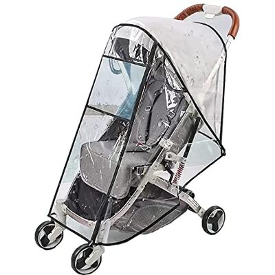iNelihoo Universele regenhoes voor kinderwagen, transparante regenhoes met ritssluiting, reisschild voor baby's, regenhoes geschikt voor de meeste kinderwagens iNelihoo Universele regenhoes voor kinderwagen, transparante regenhoes met ritssluiting, reisschild voor baby's, regenhoes geschikt voor de meeste kinderwagens