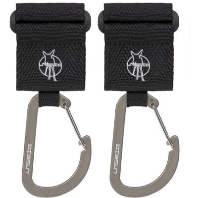 Lässig Bevestiging voor kinderwagen (2 stuks) klittenbandhaken karabijnhaak kinderwagenhaken haken voor boodschappen metaal / stroller haken met karabijnhaak zwart Lässig Bevestiging voor kinderwagen (2 stuks) klittenbandhaken karabijnhaak kinderwagenhaken haken voor boodschappen metaal / stroller haken met karabijnhaak zwart