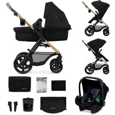 kk Kinderkraft Kinderkraft MOOV XL 3-in-1, kinderwagen tot 27 kg, kinderwagen met I-SIZE zitting 40-75 cm, opvouwbaar, schokdemper, converteerbaar, XL-reiswieg, met accessoires, zwart kk Kinderkraft Kinderkraft MOOV XL 3-in-1, kinderwagen tot 27 kg, kinderwagen met I-SIZE zitting 40-75 cm, opvouwbaar, schokdemper, converteerbaar, XL-reiswieg, met accessoires, zwart