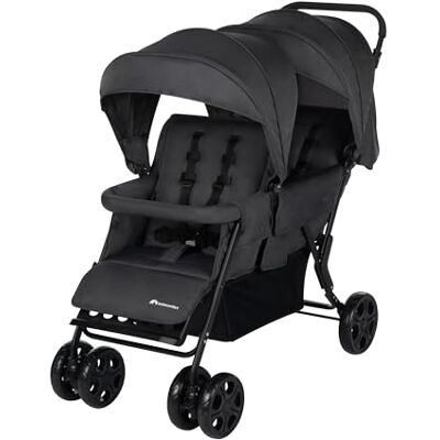 Bebeconfort Teamy Dubbele kinderwagen voor kinderen van nauwe leeftijden, compacte dubbele kinderwagen, vanaf de geboorte tot 4 jaar, tot 22 kg, mineraal grafiet Bebeconfort Teamy Dubbele kinderwagen voor kinderen van nauwe leeftijden, compacte dubbele kinderwagen, vanaf de geboorte tot 4 jaar, tot 22 kg, mineraal grafiet