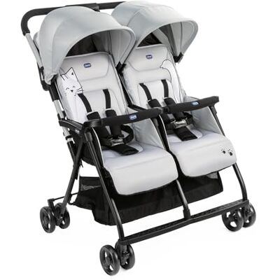 Chicco Dubbele Buggy Ohlala Twin Opvouwbare Duo-Kinderwagen Ultralicht en Compact Uitschuifbare Kap Vanaf Geboorte tot 15 kg Grijs (Silver Cat) Chicco Dubbele Buggy Ohlala Twin Opvouwbare Duo-Kinderwagen Ultralicht en Compact Uitschuifbare Kap Vanaf Geboorte tot 15 kg Grijs (Silver Cat)