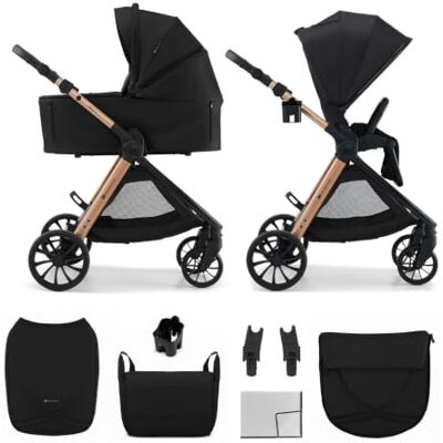 kk Kinderkraft Kinderkraft VESTO 2, 2-in-1 combi-kinderwagen, buggy en reiswieg, vanaf geboorte tot 22 kg, aan beide zijden zitting, opvouwbaar, vrijstaand, ophanging, reissysteem, zwart kk Kinderkraft Kinderkraft VESTO 2, 2-in-1 combi-kinderwagen, buggy en reiswieg, vanaf geboorte tot 22 kg, aan beide zijden zitting, opvouwbaar, vrijstaand, ophanging, reissysteem, zwart
