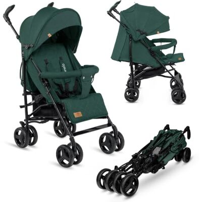 Lionelo Irma opvouwbare wandelwagen, ultralichte constructie 7kg, voor kinderen tot 15 kg, rugleuningverstelling, verstelbare handgreep, 5-punts veiligheidsgordels, snel inklapsysteem, geveerde wiele (Groen) Lionelo Irma opvouwbare wandelwagen, ultralichte constructie 7kg, voor kinderen tot 15 kg, rugleuningverstelling, verstelbare handgreep, 5-punts veiligheidsgordels, snel inklapsysteem, geveerde wiele (Groen)