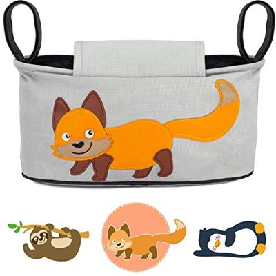 GLÜCKSWOLKE Kinderwagen Organizer 6 Motieven I Kinder Buggy Tasche I Kinderwagentas met Disposer van vochtige doekjes I Kinderwagen Tas I Opbergtas voor Baby Stroller Pram I Kinderwagentasche Vos GLÜCKSWOLKE Kinderwagen Organizer 6 Motieven I Kinder Buggy Tasche I Kinderwagentas met Disposer van vochtige doekjes I Kinderwagen Tas I Opbergtas voor Baby Stroller Pram I Kinderwagentasche Vos