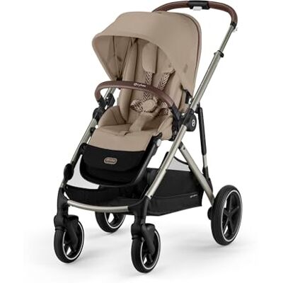 Cybex Gold GAZELLE S kinderwagen, vanaf de geboorte tot ca. 4 jaar, max. 22 kg (enkele modus) / 2 x 22 kg (duomodus), all-in-1-systeem met 20+ configuraties, amandelbeige Cybex Gold GAZELLE S kinderwagen, vanaf de geboorte tot ca. 4 jaar, max. 22 kg (enkele modus) / 2 x 22 kg (duomodus), all-in-1-systeem met 20+ configuraties, amandelbeige