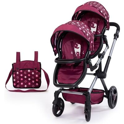 Bayer Design Twin Xeo poppenwagen, tweeling, met tas Bayer Design Twin Xeo poppenwagen, tweeling, met tas