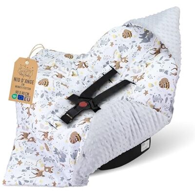 Totsy Baby Babydeken, 90 x 90 cm, geschikt voor autostoel, kinderwagen, winterdeken, Hert lichtgrijs Totsy Baby Babydeken, 90 x 90 cm, geschikt voor autostoel, kinderwagen, winterdeken, Hert lichtgrijs
