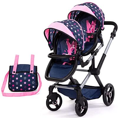 Bayer Design Twin Xeo poppenwagen, tweeling, met tas Bayer Design Twin Xeo poppenwagen, tweeling, met tas