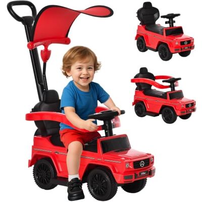 HOMCOM Kinderauto voor kinderen, multifunctioneel, 12-36 maanden, claxon, opstapbescherming, parasol, rood Klaxon, Marche-Pieds, Garde-Corps, Ombrelle HOMCOM Kinderauto voor kinderen, multifunctioneel, 12-36 maanden, claxon, opstapbescherming, parasol, rood Klaxon, Marche-Pieds, Garde-Corps, Ombrelle